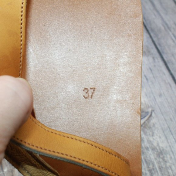 K. Jacoves Wedge Thong Heels Sandals Size 37 - Picture 9 of 10